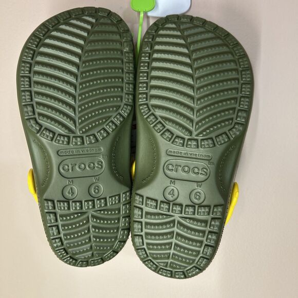Classic Crocs US Army Green Yellow Black Size Men 4 Women 6 Adults Slip On - Picture 7 of 11